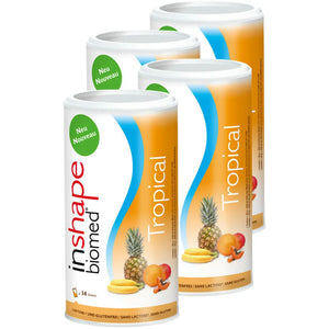 InShape Biomed Tropical Pulver 4x420 g, exotischer Mahlzeitersatz, schweizer Diätshake